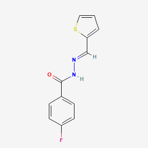 molecular formula C12H9FN2OS B11689012 4-fluoro-N-[(E)-2-thienylmethyleneamino]benzamide 