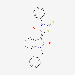 (3Z)-1-benzyl-3-(4-oxo-3-phenyl-2-thioxo-1,3-thiazolidin-5-ylidene)-1,3-dihydro-2H-indol-2-one