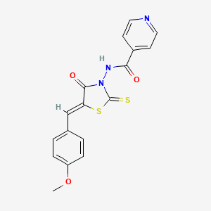 N-[5-[(4-Methoxyphenyl)methylene]-4-oxo-2-thioxo-3-thiazolidinyl]-4-pyridinecarboxamide