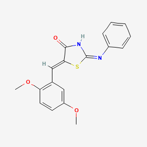 molecular formula C18H16N2O3S B11689037 5-(2,5-Dimethoxy-benzylidene)-2-phenylimino-thiazolidin-4-one 