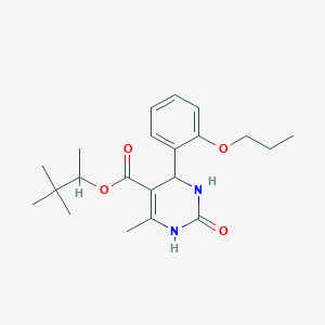 3,3-Dimethylbutan-2-yl 6-methyl-2-oxo-4-(2-propoxyphenyl)-1,2,3,4-tetrahydropyrimidine-5-carboxylate