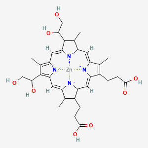 3-[(4Z,10Z,15Z,19Z)-18-(2-carboxyethyl)-7,12-bis(1,2-dihydroxyethyl)-3,8,13,17-tetramethyl-1,2,3,12,13,14-hexahydroporphyrin-21,22,23,24-tetraid-2-yl]propanoic acid;zinc