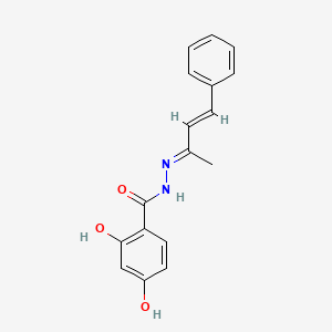 molecular formula C17H16N2O3 B11689105 2,4-dihydroxy-N'-[(2E,3E)-4-phenylbut-3-en-2-ylidene]benzohydrazide 