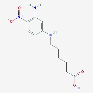 molecular formula C12H17N3O4 B11689121 6-[(3-Amino-4-nitrophenyl)amino]hexanoic acid 