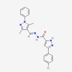 3-(4-chlorophenyl)-N'-[(E)-(3,5-dimethyl-1-phenyl-1H-pyrazol-4-yl)methylidene]-1H-pyrazole-5-carbohydrazide