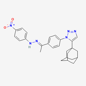 molecular formula C26H28N6O2 B11689159 5-(Adamantan-1-YL)-1-{4-[(1E)-1-[2-(4-nitrophenyl)hydrazin-1-ylidene]ethyl]phenyl}-1H-1,2,3-triazole 