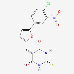 5-{[5-(4-chloro-3-nitrophenyl)furan-2-yl]methylidene}-2-thioxodihydropyrimidine-4,6(1H,5H)-dione