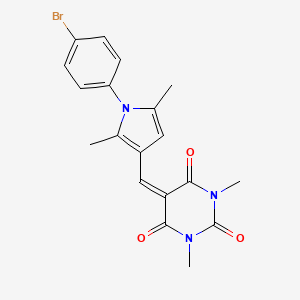 molecular formula C19H18BrN3O3 B11689175 5-{[1-(4-bromophenyl)-2,5-dimethyl-1H-pyrrol-3-yl]methylidene}-1,3-dimethylpyrimidine-2,4,6(1H,3H,5H)-trione 