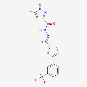 3-methyl-N'-[(E)-{5-[3-(trifluoromethyl)phenyl]furan-2-yl}methylidene]-1H-pyrazole-5-carbohydrazide