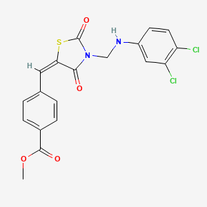 methyl 4-[(E)-(3-{[(3,4-dichlorophenyl)amino]methyl}-2,4-dioxo-1,3-thiazolidin-5-ylidene)methyl]benzoate