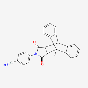 molecular formula C26H18N2O2 B11689230 4-(1-Methyl-16,18-dioxo-17-azapentacyclo[6.6.5.0~2,7~.0~9,14~.0~15,19~]nonadeca-2,4,6,9,11,13-hexaen-17-yl)benzonitrile (non-preferred name) 