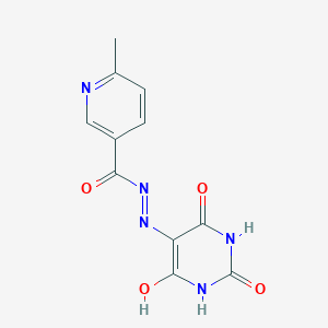 molecular formula C11H9N5O4 B11689245 6-methyl-N'-(2,4,6-trioxotetrahydropyrimidin-5(2H)-ylidene)pyridine-3-carbohydrazide 