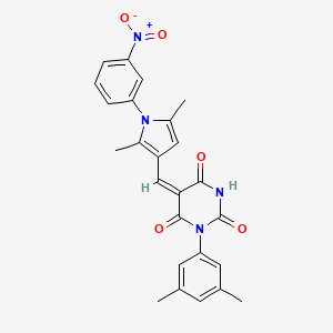 (5E)-5-{[2,5-dimethyl-1-(3-nitrophenyl)-1H-pyrrol-3-yl]methylidene}-3-(3,5-dimethylphenyl)-6-hydroxypyrimidine-2,4(3H,5H)-dione