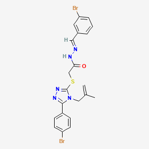 molecular formula C21H19Br2N5OS B11689305 N'-[(E)-(3-bromophenyl)methylidene]-2-{[5-(4-bromophenyl)-4-(2-methyl-2-propenyl)-4H-1,2,4-triazol-3-yl]sulfanyl}acetohydrazide CAS No. 330838-26-1