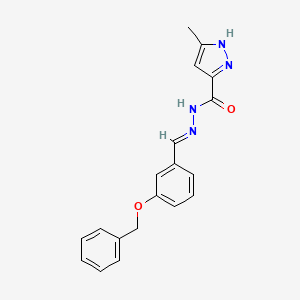 molecular formula C19H18N4O2 B11689313 N'-[(E)-[3-(Benzyloxy)phenyl]methylidene]-3-methyl-1H-pyrazole-5-carbohydrazide 