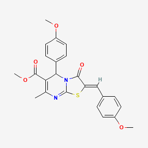 7-Methyl-2-(4-methoxybenzylidene)-3-oxo-5-(4-methoxyphenyl)-2,3-dihydro-5H-thiazolo[3,2-a]pyrimidine-6-carboxylic acid methyl ester