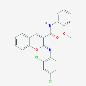 molecular formula C23H16Cl2N2O3 B11689373 (2Z)-2-[(2,4-dichlorophenyl)imino]-N-(2-methoxyphenyl)-2H-chromene-3-carboxamide 