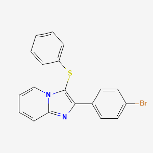 molecular formula C19H13BrN2S B11689397 2-(4-Bromophenyl)-3-(phenylsulfanyl)imidazo[1,2-a]pyridine 