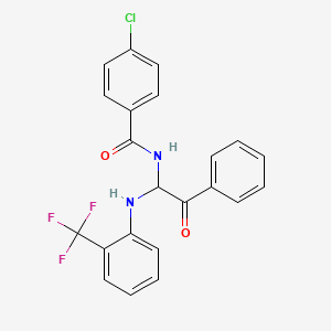 4-chloro-N-(2-oxo-2-phenyl-1-{[2-(trifluoromethyl)phenyl]amino}ethyl)benzamide