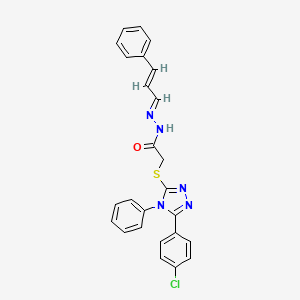 molecular formula C25H20ClN5OS B11689427 2-{[5-(4-chlorophenyl)-4-phenyl-4H-1,2,4-triazol-3-yl]sulfanyl}-N'-[(1E,2E)-3-phenylprop-2-en-1-ylidene]acetohydrazide 