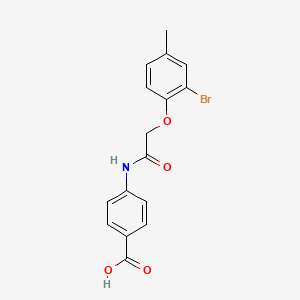 molecular formula C16H14BrNO4 B11689431 4-{[(2-Bromo-4-methylphenoxy)acetyl]amino}benzoic acid 