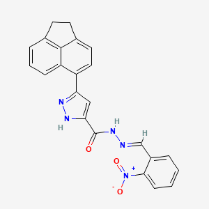 molecular formula C23H17N5O3 B11689432 3-(1,2-Dihydro-5-acenaphthylenyl)-N'-[(E)-(2-nitrophenyl)methylidene]-1H-pyrazole-5-carbohydrazide 