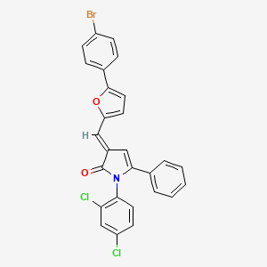 molecular formula C27H16BrCl2NO2 B11689437 (3E)-3-{[5-(4-bromophenyl)furan-2-yl]methylidene}-1-(2,4-dichlorophenyl)-5-phenyl-1,3-dihydro-2H-pyrrol-2-one 