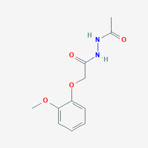 molecular formula C11H14N2O4 B11689452 N'-acetyl-2-(2-methoxyphenoxy)acetohydrazide 