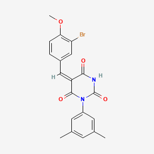 (5E)-5-(3-bromo-4-methoxybenzylidene)-1-(3,5-dimethylphenyl)pyrimidine-2,4,6(1H,3H,5H)-trione