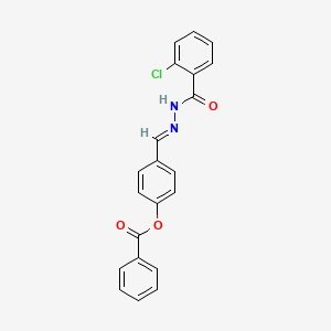 (E)-4-((2-(2-chlorobenzoyl)hydrazono)methyl)phenyl benzoate