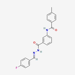 N-(3-{[(2E)-2-(4-fluorobenzylidene)hydrazinyl]carbonyl}phenyl)-4-methylbenzamide