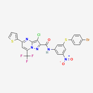 N-{3-[(4-bromophenyl)sulfanyl]-5-nitrophenyl}-3-chloro-5-(thiophen-2-yl)-7-(trifluoromethyl)pyrazolo[1,5-a]pyrimidine-2-carboxamide