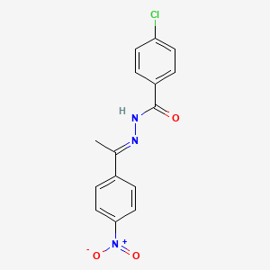 4-chloro-N'-[(1E)-1-(4-nitrophenyl)ethylidene]benzohydrazide