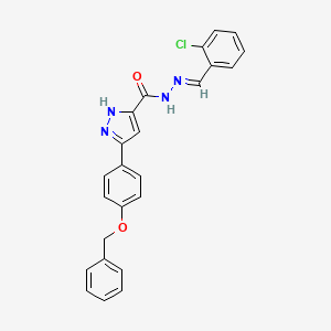 molecular formula C24H19ClN4O2 B11689546 5-(4-Benzyloxy-PH)-2H-pyrazole-3-carboxylic acid (2-CL-benzylidene)-hydrazide 