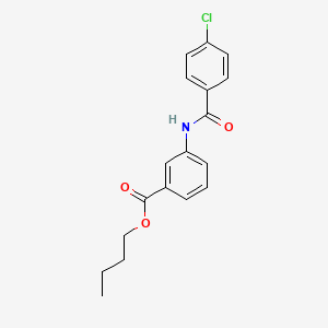 molecular formula C18H18ClNO3 B11689554 Butyl 3-{[(4-chlorophenyl)carbonyl]amino}benzoate 