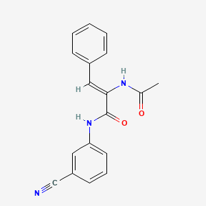 (2Z)-2-(acetylamino)-N-(3-cyanophenyl)-3-phenylprop-2-enamide