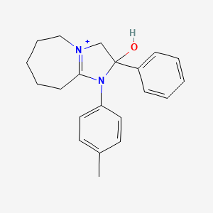 molecular formula C21H25N2O+ B11689565 2-hydroxy-1-(4-methylphenyl)-2-phenyl-2,5,6,7,8,9-hexahydro-3H-imidazo[1,2-a]azepin-1-ium 