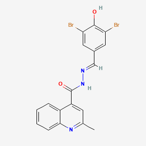 molecular formula C18H13Br2N3O2 B11689602 N'-[(E)-(3,5-dibromo-4-hydroxyphenyl)methylidene]-2-methylquinoline-4-carbohydrazide 