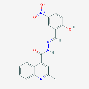 molecular formula C18H14N4O4 B11689613 N'-[(E)-(2-hydroxy-5-nitrophenyl)methylidene]-2-methylquinoline-4-carbohydrazide 