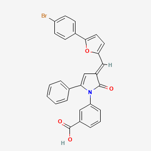 3-[(3E)-3-{[5-(4-bromophenyl)furan-2-yl]methylidene}-2-oxo-5-phenyl-2,3-dihydro-1H-pyrrol-1-yl]benzoic acid