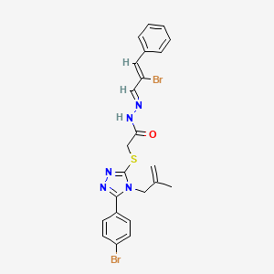 N'-(2-Bromo-3-phenylallylidene)-2-((5-(4-bromophenyl)-4-(2-methylallyl)-4H-1,2,4-triazol-3-yl)thio)acetohydrazide