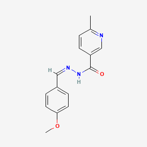 molecular formula C15H15N3O2 B11689660 N'-[(Z)-(4-methoxyphenyl)methylidene]-6-methylpyridine-3-carbohydrazide 