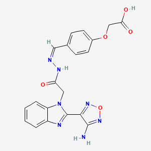 {4-[(Z)-(2-{[2-(4-amino-1,2,5-oxadiazol-3-yl)-1H-benzimidazol-1-yl]acetyl}hydrazinylidene)methyl]phenoxy}acetic acid