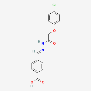 4-[(E)-{2-[(4-chlorophenoxy)acetyl]hydrazinylidene}methyl]benzoic acid