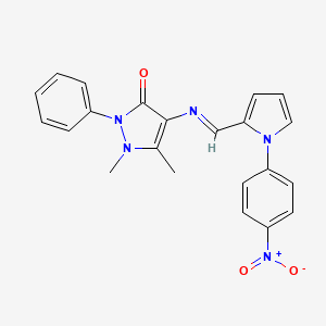 1,5-dimethyl-4-({(E)-[1-(4-nitrophenyl)-1H-pyrrol-2-yl]methylidene}amino)-2-phenyl-1,2-dihydro-3H-pyrazol-3-one