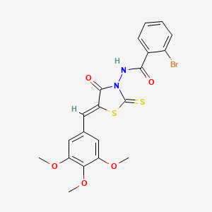 2-bromo-N-[(5Z)-4-oxo-2-thioxo-5-(3,4,5-trimethoxybenzylidene)-1,3-thiazolidin-3-yl]benzamide