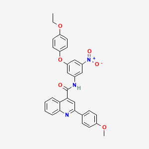 molecular formula C31H25N3O6 B11689736 N-[3-(4-ethoxyphenoxy)-5-nitrophenyl]-2-(4-methoxyphenyl)quinoline-4-carboxamide 