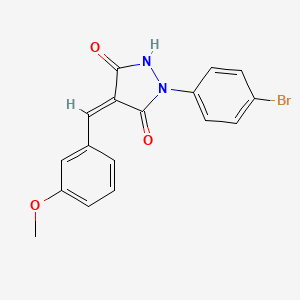 molecular formula C17H13BrN2O3 B11689747 (4Z)-1-(4-bromophenyl)-4-[(3-methoxyphenyl)methylidene]pyrazolidine-3,5-dione CAS No. 5992-43-8