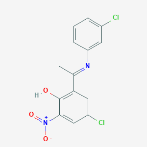 molecular formula C14H10Cl2N2O3 B1168977 4-Chloro-6-[1-(3-chloroanilino)ethylidene]-2-nitrocyclohexa-2,4-dien-1-one CAS No. 112932-74-8