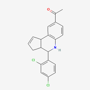 molecular formula C20H17Cl2NO B11689778 1-[4-(2,4-dichlorophenyl)-3a,4,5,9b-tetrahydro-3H-cyclopenta[c]quinolin-8-yl]ethanone 